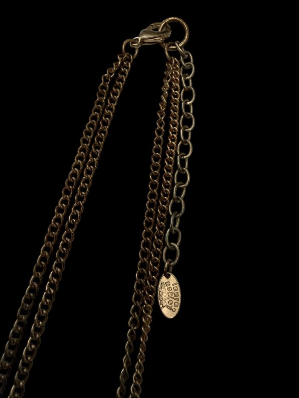 Laura Ashley Tri-Colored Textured Chain Statement Necklace Multi-Circle Design - Picture 11 of 11